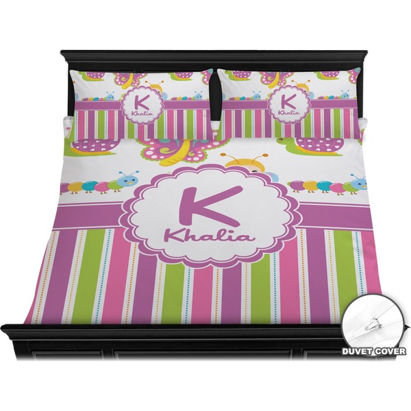 Butterflies & Stripes Bedding Set (King) - Duvet