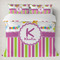 Butterflies & Stripes Duvet Cover Set - King (Personalized)