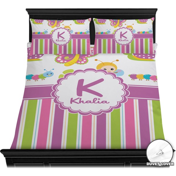 Butterflies & Stripes Bedding Set (Queen) - Duvet