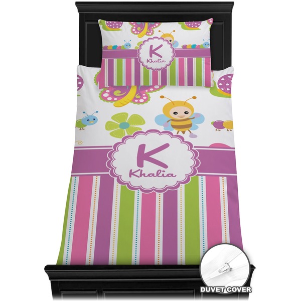 Butterflies & Stripes Bedding Set (Twin) - Duvet