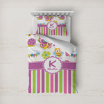 Butterflies & Stripes Duvet Cover Set - Twin (Personalized)