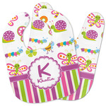 Butterflies & Stripes Baby Bib w/ Name and Initial
