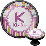 Butterflies & Stripes Cabinet Knob (Black) (Personalized)