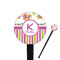 Butterflies & Stripes 7" Round Plastic Stir Sticks - Black - Single Sided (Personalized)