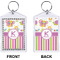 Butterflies & Stripes Bling Keychain (Front + Back)