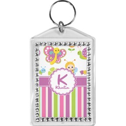 Butterflies & Stripes Bling Keychain (Personalized)