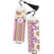 Butterflies & Stripes Bookmark with tassel - Front and Back