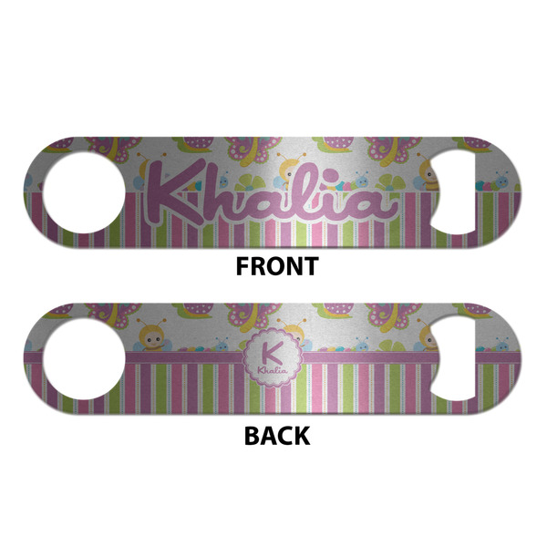 Butterflies & Stripes Bottle Opener - Front & Back