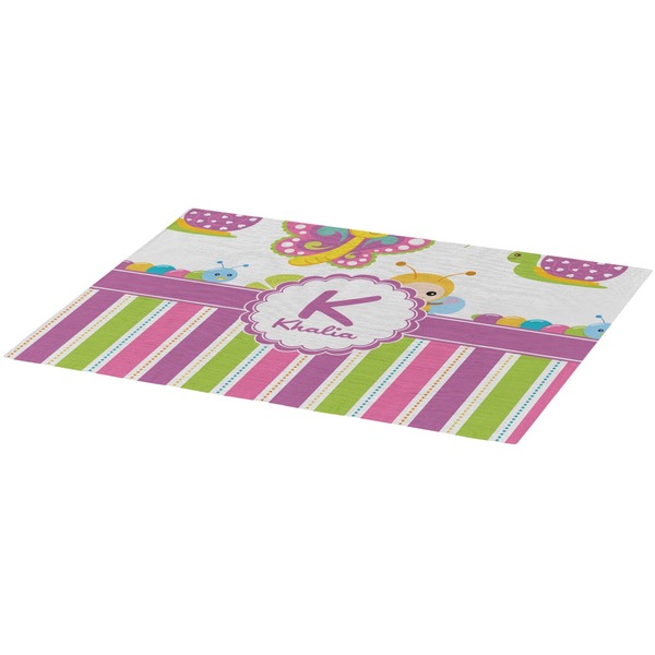 Butterflies & Stripes Burlap Placemat (Angle View)