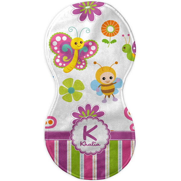 Butterflies & Stripes Burp Peanut Shaped Flat