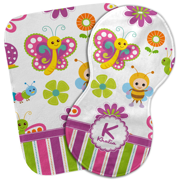 Custom Butterflies & Stripes Burp Cloth (Personalized)