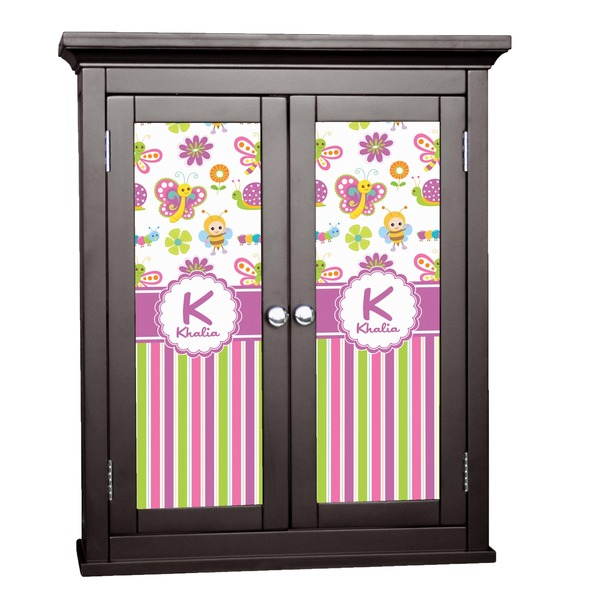 Custom Butterflies & Stripes Cabinet Decal - Small (Personalized)