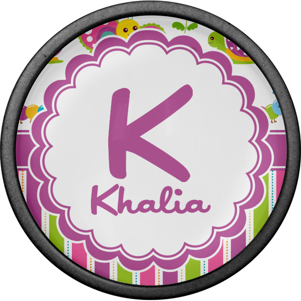 Butterflies & Stripes Cabinet Knob - Black - Front