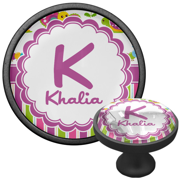 Butterflies & Stripes Cabinet Knob - Black - Multi Angle