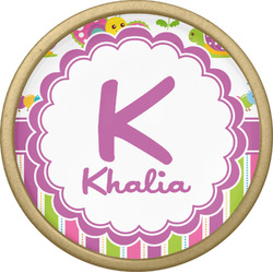 Butterflies & Stripes Cabinet Knob - Gold (Personalized)