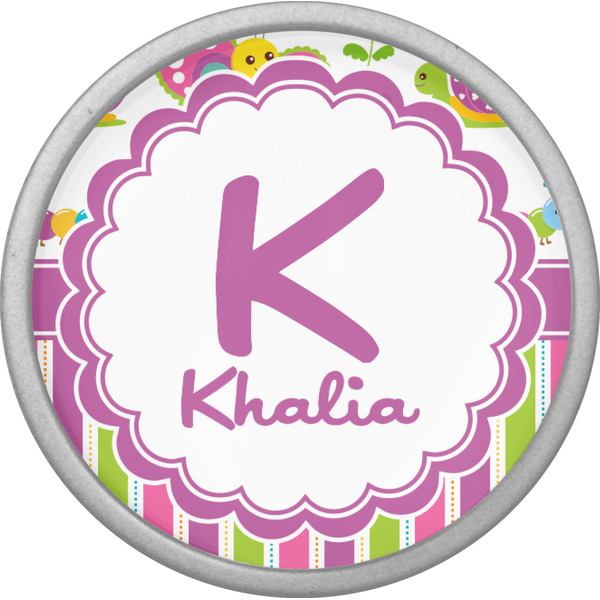 Butterflies & Stripes Cabinet Knob - Nickel - Front