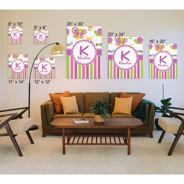 Butterflies & Stripes Canvas Prints - Multiple Sizes