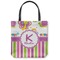 Butterflies & Stripes Canvas Tote Bag - Medium - 16"x16" (Personalized)