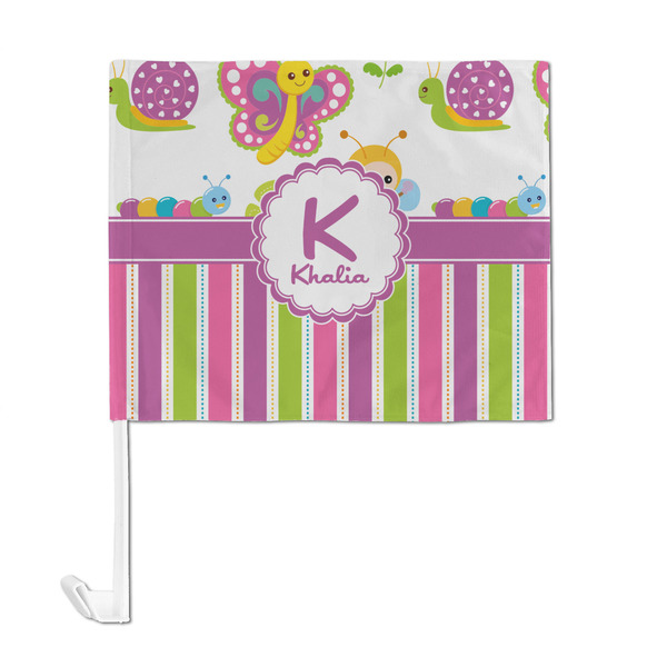 Butterflies & Stripes Car Flag - Large - FRONT