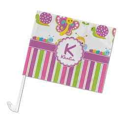 Butterflies & Stripes Car Flag (Personalized)