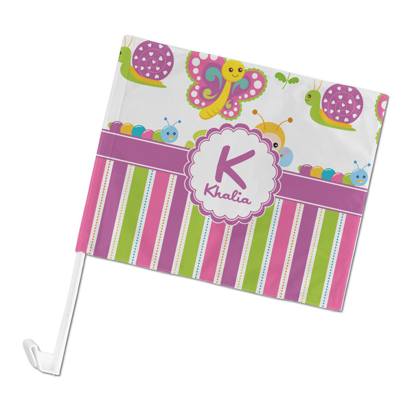 Custom Butterflies & Stripes Car Flag (Personalized)