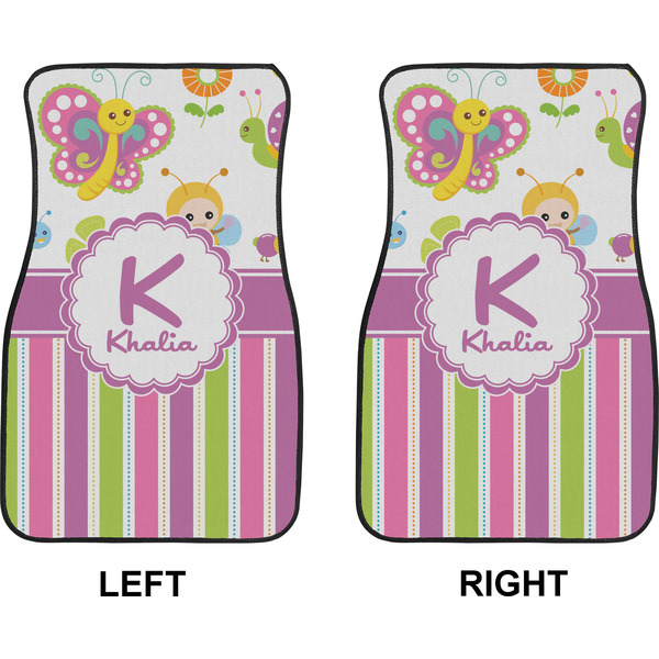 Butterflies & Stripes Car Mat Front - Approval