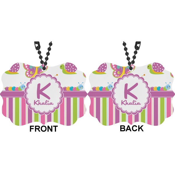 Butterflies & Stripes Car Ornament (Approval)