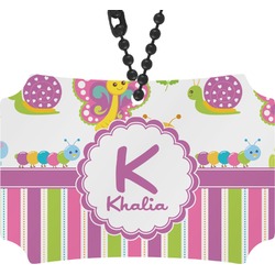 Butterflies & Stripes Rear View Mirror Ornament (Personalized)