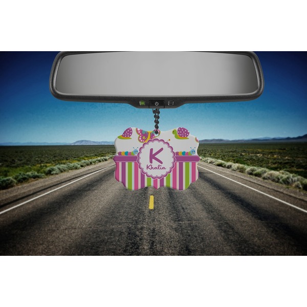 Butterflies & Stripes Car Ornament (Road)