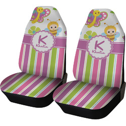 Butterflies & Stripes Car Seat Covers (Set of Two) (Personalized)