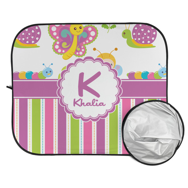 Butterflies & Stripes Car Sun Shades - FOLDED & UNFOLDED