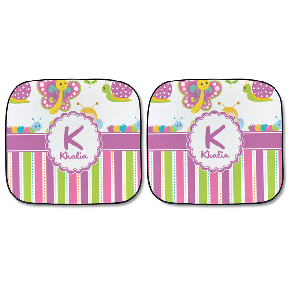 Butterflies & Stripes Car Sun Shades - FRONT