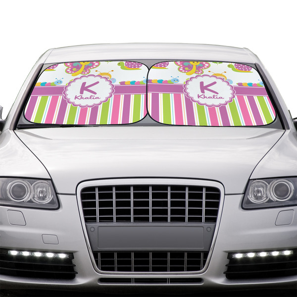 Butterflies & Stripes Car Sun Shades - IN CONTEXT