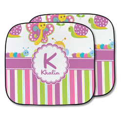 Butterflies & Stripes Car Sun Shade - Two Piece (Personalized)