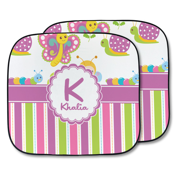 Custom Butterflies & Stripes Car Sun Shade - Two Piece (Personalized)