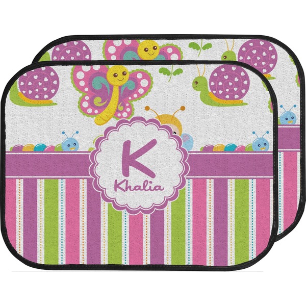 Butterflies & Stripes Custom Car Floor Mats (Back Seat)