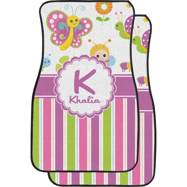 Butterflies & Stripes Custom Car Floor Mats (Front Seat)