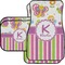 Butterflies & Stripes Car Floor Mats Set - 2 Front & 2 Back (Personalized)