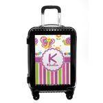 Butterflies & Stripes Carry On Hard Shell Suitcase (Personalized)