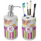 Butterflies & Stripes Ceramic Bathroom Accessories Set (Personalized)