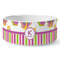 Butterflies & Stripes Ceramic Dog Bowl - Medium - Front