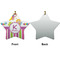 Butterflies & Stripes Ceramic Flat Ornament - Star Front & Back (APPROVAL)