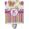 Butterflies & Stripes Ceramic Night Light (Personalized)
