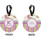 Butterflies & Stripes Circle Luggage Tag (Front + Back)