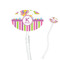 Butterflies & Stripes 7" Oval Plastic Stir Sticks - Clear (Personalized)