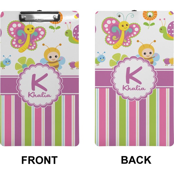 Butterflies & Stripes Clipboard (Legal) (Front + Back)