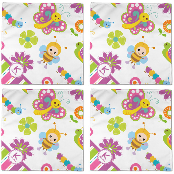 Butterflies & Stripes Cloth Napkins - Personalized Dinner (APPROVAL) Set of 4