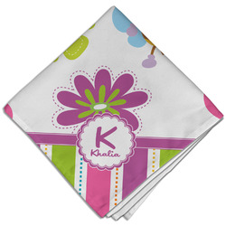 Butterflies & Stripes Cloth Dinner Napkin - Single w/ Name and Initial