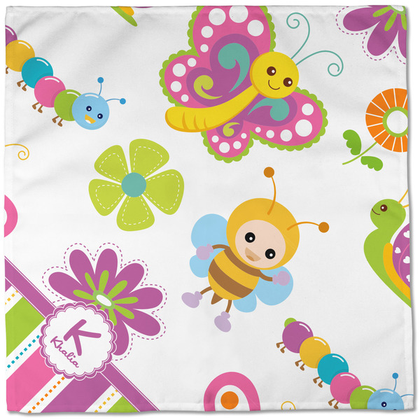 Butterflies & Stripes Cloth Napkins - Personalized Dinner (Full Open)