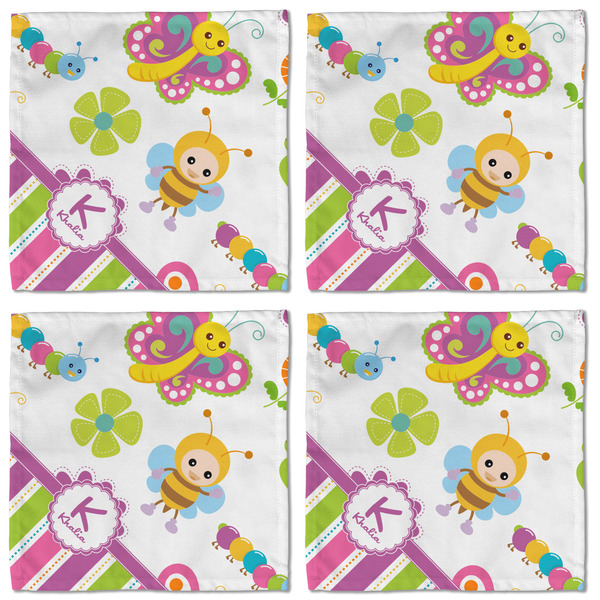 Butterflies & Stripes Cloth Napkins - Personalized Lunch (APPROVAL) Set of 4